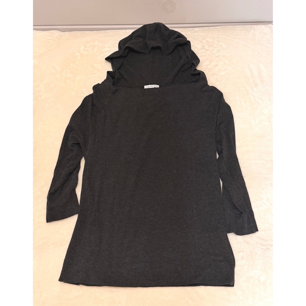James Perse Standard Charcoal Gray Hooded Boat Neck Pullover Size 3/US Large - Picture 8 of 8